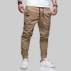 Calças esportivas casuais dos homens verão nova cor sólida bolsos cintura elástica joggers calças masculino diário ao ar livre magro workwear calças h4dg #