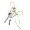Keychains Bowknot Keychain Pendant Multicolor Butterfly Knot Key Chain Fashionable Bows Ornament For Phones Car Keys Bags