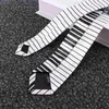 Bow Ties Polyester Fashion Classic Fancy Dress Noir blanc Skinny Tie Piano Clavier Coldie Musique