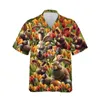 Camisas casuales para hombres Feliz día de Pascua para hombres Impresión 3D Huevo Gráfico Camisa de playa hawaiana Blusas con botones de dibujos animados Tops
