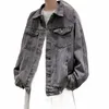 Spring Autumn New Mens Lapel Denim Jacket Coat M-5xl Hip Hop Wind Casual Coat Cott Plus Size Denim Jacket Men Hole Clothes L1JB#