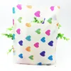 Gift Wrap Small Plastic Packaging Colorful Heart Yellow Bags With Handle Jewelry Wedding 100PCs 15 20cm
