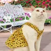 Dog Apparel Pet Skirt Adjustable Waist Elastic Shoulder Strap Four-Leaf Clover Pattern Summer Kitty Clothes Outfits For