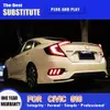 Car Accessories Streamer Turn Signal Brake Reverse Parking Running Light For Honda Civic LED Tail Light Assembly 16-21 Taillight Assembly