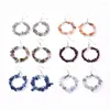 Dangle Oorbellen Kissitty 5 paar natuurlijke synthetische gemengde steen voor vrouwen platina kleur messing haak sieraden bevindingen