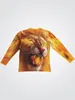 Flame Li Lg Футболка с рукавами животных с принтом всего тела мужская весна и осень Top Street Trend 3D печатная одежда с круглым вырезом y4oW #