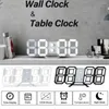 Horloges murales 3D LED Horloge numérique Décor Glowing Nuit 12/24h Table électronique Alarmes Mode Chambre 3 Li Q9f9
