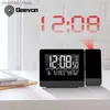 Horloges de table de bureau Horloge de projection Geevon avec température et humidité Montre de table USB Numérique LED Date Snooze Fonction Projecteur Réveils24327