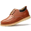 Casual Shoes Högkvalitativ läder Mäns Oxford-trend Non-Slip Wear-resistent British Business Formal