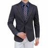 Högkvalitativ ullblazrar Mäns brittisk stil Elegant Enkel avancerad enkel casual Party Wear Gentleman's Suit Fited Jacket H8CT#
