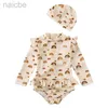 One-Pieces UV Baby Girl Swimsuit One Piece Swimming Jumpsuit Ruffles Bathing Suit SPF 50 Long Sleeve Kids Swimwear for Boys 1-7 Years 24327