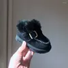 Boots Baby Snow Thick Plush 1-3 Kids Winter Shoes Keep Warm Toddler Sneaker 2024 Born Child Boy Girl Shoe High Quality C10212