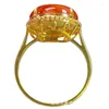 Cluster Rings Wholesale Myanmar Natural A-Level 18K Red Jade Ring Ornament With Certificate