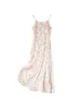 Casual Dresses Suyadream Women Long Real Silk Spaghetti Strap Floral Dress 2024 Spring Summer Clothes Pink