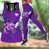 Kvinnors tvåbitar byxor kolibrier älskar blomma 3d tryckt tank top legging kvinnor sommar väst pantdräkt kvinnlig kombination yoga sportkläder