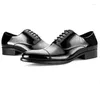 Dress Shoes Large Size EUR45 Black Business Mens Wedding Patent Leather Male Prom