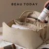 化粧品バッグbeautoday bag women pu革のソリッドレター大容量ジッパー閉鎖旅行ポータブル防水C4
