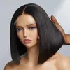 Parrucca Bob diritta brasiliana Capelli umani 4x4 Parrucche anteriori in pizzo Parrucche per capelli umani Densità 180% Parrucche corte per donne nere