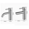 Badrumsvaskar kranar 304 rostfritt stålbassäng och kallt vatten blandande kran badrum/balkongräna med låg stil stänkskyddande kran