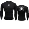 Sports Comptri skjorta män som kör t-shirt LG Sleeve Sun Protecti Secd Skin Workout Base Layer Breattable Gym T-shirt F8FS#