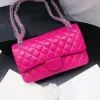 24S Fashion Designer Shoulder Bags Womens Classic Flap Solid Color Rhombus High Quality Sheepskin Hårdvarutillbehör Mynt