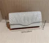 Ladies Glitter Silver Clutch Bag Envelope Evening Fashion Elegant Long Purse Women Chain Shoulder Bags Wedding Party Handbag 240315