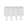 Moldes de cozimento 4 células círculo padrão picolés molde antiaderente silicone sorvete moldes caseiros