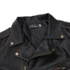 Veste de moto vintage multi-zip avec revers veste en cuir multi-poches en cuir Pu m207 #