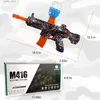 Gun Toys M416 Splash Ball Blaster No Stop Action No Water Drops Equipped with Rechargeable Battery Automatic Outdoor Sports Gun Suitable for Team Activities240327