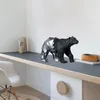 Estatuetas decorativas estatueta animal estilo geométrico abstrato resina urso escultura decoração de escritório em casa artesanato decoração mesa