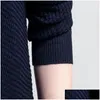 Herrtröjor Herr MENS 2021 Henley Neck Sweater Fashion V-ringen varm Slim Plover för män Autumn Casual Long-Sleeve Homme Knittwear Drop D Dhtcr