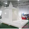 Free Delivery outdoor activities 13x13ft 4x4m Inflatable Wedding Bouncer house, white bouncy castle with slide and ball pit for kids