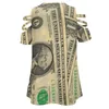 Women's T Shirts Dollar Bills Women Zipper Sexy Printed Vintage Tops Full Print T-Shirt Dollars Cash Money