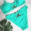 Vrouwen Badmode Sexy Bikini Set 2024 Metalen Accessoires Holle Badpak Beha Hoge Taille Zwemkleding Zwembad Bader Badpak