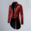 Party Sequin Sequin Glitter Jacket för män Stand Collar Nightclub Prom Suit Coat Shiny Embelled Stage Tuxedo Clothes Patch 64JX#