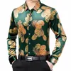 Ciepłe zielone koszule dla mężczyzn Fi Niezwykłe produkty ubraniowe Velor Party Dr Duży rozmiar pluszowy bluzka luksusowy niebieski stylowy s6qi#