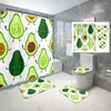 Cortinas de chuveiro cortina de frutas romã dragão abacate conjunto de cores primavera verão banheiro decoração à prova d'água