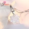 Chains Brand Women Flower 925 Sterling Silver Cubic Zircon Necklaces Clear Crystal Pendant Necklace Wedding Party Jewelry