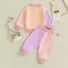 Set di abbigliamento per bambini Bambini da ragazzo Blocco color blocco a maniche lunghe a maniche lunghe pantaloni da jogger set da 2 pc abiti primaverili