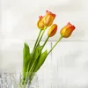 Silicone Tulipe Rétro Fleur Artificielle Real Touch Bouquet 45CM Luxe Maison Fleurs Décoratives Salon Déco Flores Fausse Plante 240322