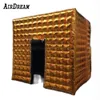 wholesale High quality Gold Portable Inflatable Photo Booth Photobooth Cube tent with colorful variable Led Light for Sale
