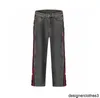 Designer B família outono preto e vermelho patchwork zíper estilo funcional jeans para homens e mulheres 2JSQ