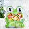 Gun Toys New Bubble Gun Cute Frog Automatic Bubble Machine Soap Water Bubble Blower Music Outdoor Toy Childrens Juguetes Brinquedos Toy240327