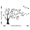 Stickers Large 250*180cm Black 3D Wall Sticker Photo Tree PVC Wall Decals Adhesive Family Wall Stickers Mural Art Household Decor