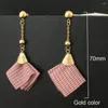 Dangle Earrings Flower Drop Gold Color Wholesale Fashion Simple Sweet Stainless Steel Jewelry For Temperament Woman EFAZACAD