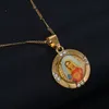 Trendy Gold Color Catholic Christian Chain Jewelry Enamel Blessed Mother Cameo Virgin Mary Pendant Necklace Jewelry274t