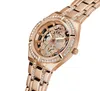 Reloj de mujer con diamantes, elegante pulsera de oro rosa con hebilla plegable, relojes de lujo Frontier para mujer, relojes de pulsera de diseñador GW0604L3