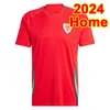 2024 Pays de Galles Mens Soccer Jerseys Wilson Ramsey Rodon N. Williams B. Davies Matondo Accueil Chemises de football à manches courtes Uniformes