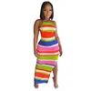 Women Bathing Suit Cover Up Beach Outfits Summer Dress Thread Pit Stripe Skirt Cotton Pareo Sundress Female Swimwear For