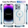 Custodia magnetica di lusso Clear Armor per iPhone 15 Pro Max Samsung S24 Ultra Plus Custodie con cover posteriore per ricarica wireless Google